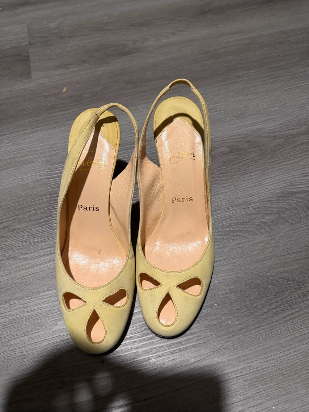 Christian Louboutin Paris Yellow Slingback Pumps